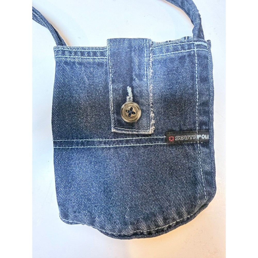Vtg Southpole Jean Pocket Crossbody Bag Blue Denim Mini Pouch Y2K Streetwear